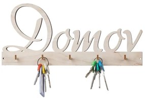 ČistéDrevo Drevený vešiak na kľúče - Domov