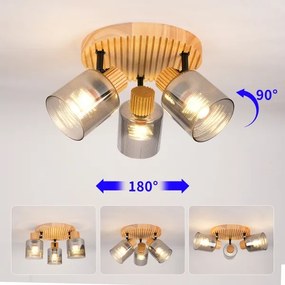 Brilagi - Bodové svietidlo HYGGE 3xE14/15W/230V kaučukovník/dymová