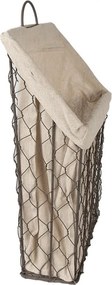 Zinkový antik drôtený košík s bavlnenou vložkou Gie - 23*9*37cm