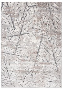 Moderný koberec béžovej farby s motívom jemných listov