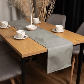 Biante Behúň na stôl/imitácia brúsenej kože Alcantara ALC-014 Svetlo sivý 20x140 cm