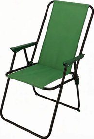 Skladacia záhradná, kempingová stolička – zelená stolička na ryby