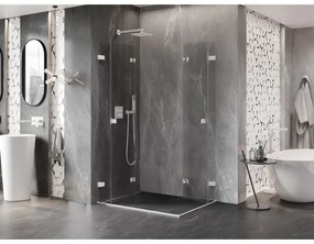 Mexen Lunar-F Duo, skladací sprchový kút 100 x 95 cm, 8mm číre sklo, biely profil, 836-100L-095P-20-00