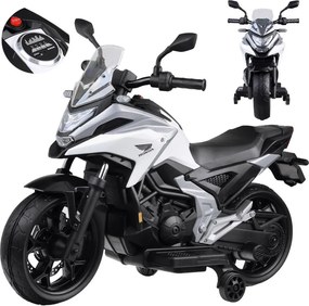 JOKOMISIADA Elektrická motorka na batériu pre deti HONDA NC750X so zvukmi PA0314 biela