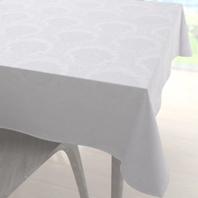 Biante Veľký dekoračný štvorcový obrus Monako PM-122 Zámocký vzor biely 150x150 cm