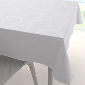 Biante Veľký dekoračný štvorcový obrus Monako PM-122 Zámocký vzor biely 220x220 cm