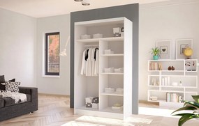 Elegantná šatníková skriňa ARINI 3 - šírka 100 cm, biela