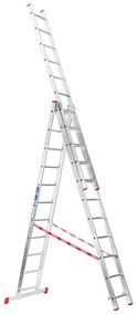 Hliníkový trojdielny výsuvný rebrík VENBOS HOBBY, 3x11 priečok, 6,75 m