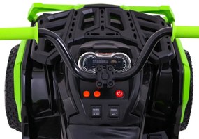 RAMIZ ELEKTRICKÁ ŠTVORKOLKA - ATV - NAFUKOVACIE KOLESÁ - ČIERNO-ZELENÁ MOTOR- 2x45W BATÉRIA - 12V7Ah - 2023