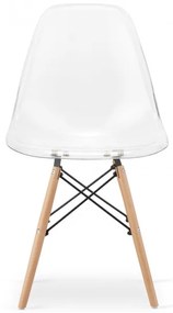 Set dvoch jedálenských stoličiek OSAKA priehľadné (hnedé nohy)