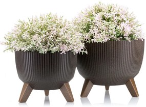 PLASTOVÝ KVETINÁČ ROSA LINEA ECO 15X24 CM HNEDÁ