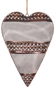 Srdce kovové 28cm medené