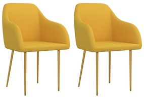 Jedálenské stoličky 2 ks, žlté, zamatové 330653