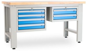 Dielenský stôl Solid OAK-42, 150 cm, 2 závesné boxy, dub