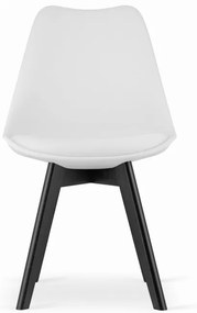 Set dvoch jedálenských stoličiek MARK - biele (čierne nohy) 2ks
