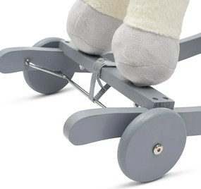 Baby Mix Hojdacia hračka s melódiou a kolieskami Unicorn biela, 64 x 35 x 60 cm