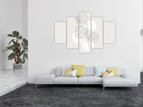 Obraz - Line art monstera N⁰3 (150x105 cm)