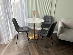 Jedálenská stolička DENVER zamatová, čierna / grafitová