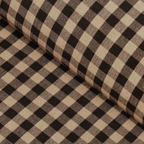 Biante Bavlnený oválny obrus Olivia OL-019 Hnedo-béžová kocka malá 120x180 cm