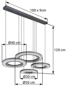 Globo 67191-80 - LED Stmievateľný luster na lanku BLASIUS LED/80W/230V+ DO