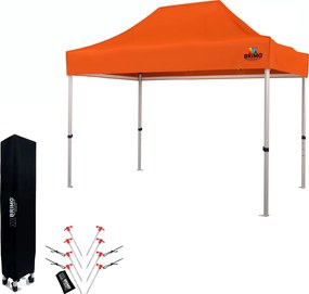 BRIMO Nožnicový stan 2×3 m hliníkový bez stien | Rýchla montáž a pevný ľahký rám - bez 3 stien - Oranžová 34