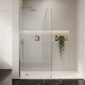 Bezrámová sprchová zastena REA FLEXI 80 cm, chróm/transparent - bez vaničky