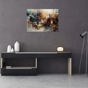 Sklenený obraz - Abstraktná grafika (70x50 cm)