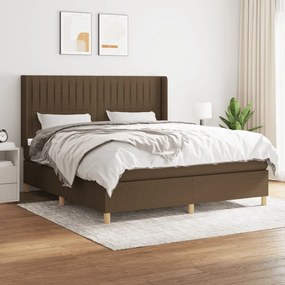 Boxspring posteľ s matracom tmavohnedá 160x200 cm látka 3132164