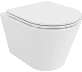 Mexen Rico závesné wc Rimless s toaletným Slim sedátkom z duroplastu, biela - 30720300