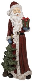 Vianočná dekorácia socha Santa so stromčekom a darčekom - 45*33*104 cm