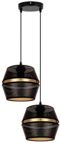 Luster na lanku PARIS 2xE27/60W/230V čierna/zlatá