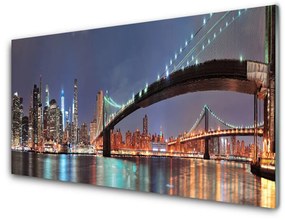Obraz na skle Mesto most architektúra 120x60 cm