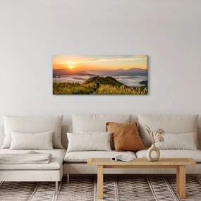 Obraz hory pri západe slnka (120x50 cm)