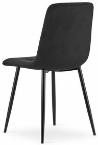 Set dvoch jedálenských stoličiek KARA zamat čierna (čierne nohy)