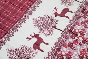 Mikroplyšové obliečky Vianoční sobi vínové