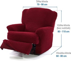 Super strečové poťahy NIAGARA bordó relaxačné kreslo (š. 70 - 90 cm)