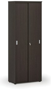 Kancelárska skriňa so zasúvacími dverami PRIMO WOOD, 800 x 420 x 2128 mm, wenge