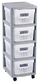 Curver Rozkladacie Šuplíky Infinity 4x11L biele s bodkami