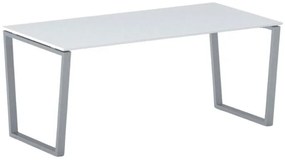 Kancelársky stôl PRIMO IMPRESS, 180x90 cm, sivostrieborná podnož, biela