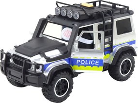 LEAN Toys Policajné terénne auto s prívesom na kone, svetlá a zvuky