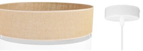 Závesné svietidlo Juta, 1x jutové/biele textilné tienidlo, (fi 40cm), w