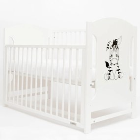 Detská postieľka New Baby MIA Zebra so sťahovacou bočnicou biela