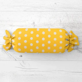 Biante Vankúš valec bonbon Sandra SA-598 Biele bodky na žltom 15x60 cm