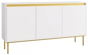 Komoda Gllane 3D, Farby: čierna / čierna + zlatá