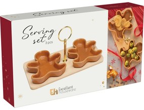 Súprava 2 servírovacích misiek s podnosom Perníčky