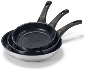 Profesionálna panvica z ušľachtilej ocele s kvalitnou keramickou povrchovou úpravou, priemer cca 24 cm