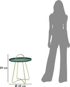 Odkladací stolík Grent 45 cm zlatý/zelený