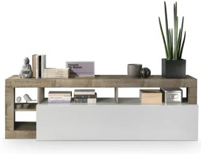 Televízny stolík LENOR biely/hnedý