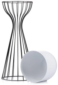 KOVOVÝ KVETINÁČ SO STOJANOM GLAM 56X20 CM BIELA/ČIERNA
