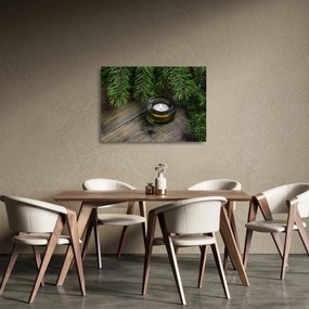 Sklenený obraz - vianočná sviečka (70x50 cm)